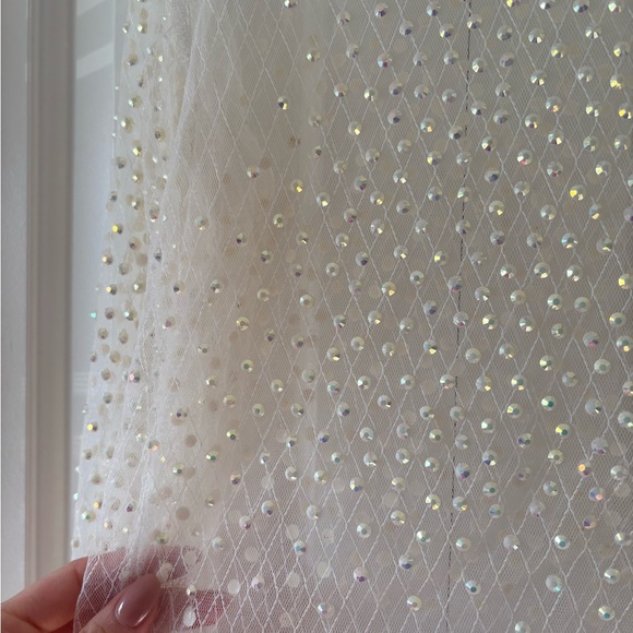 Bear Dance Ivory Sheer Pearl-Embellished Long Sleeve Top - Picture 6 of 6